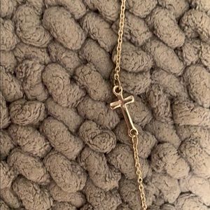 Dainty horizontal cross necklace